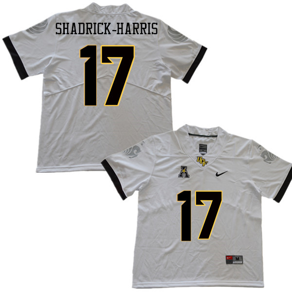 Men #17 Trevion Shadrick-Harris UCF Knights College Football Jerseys Sale-White - Click Image to Close